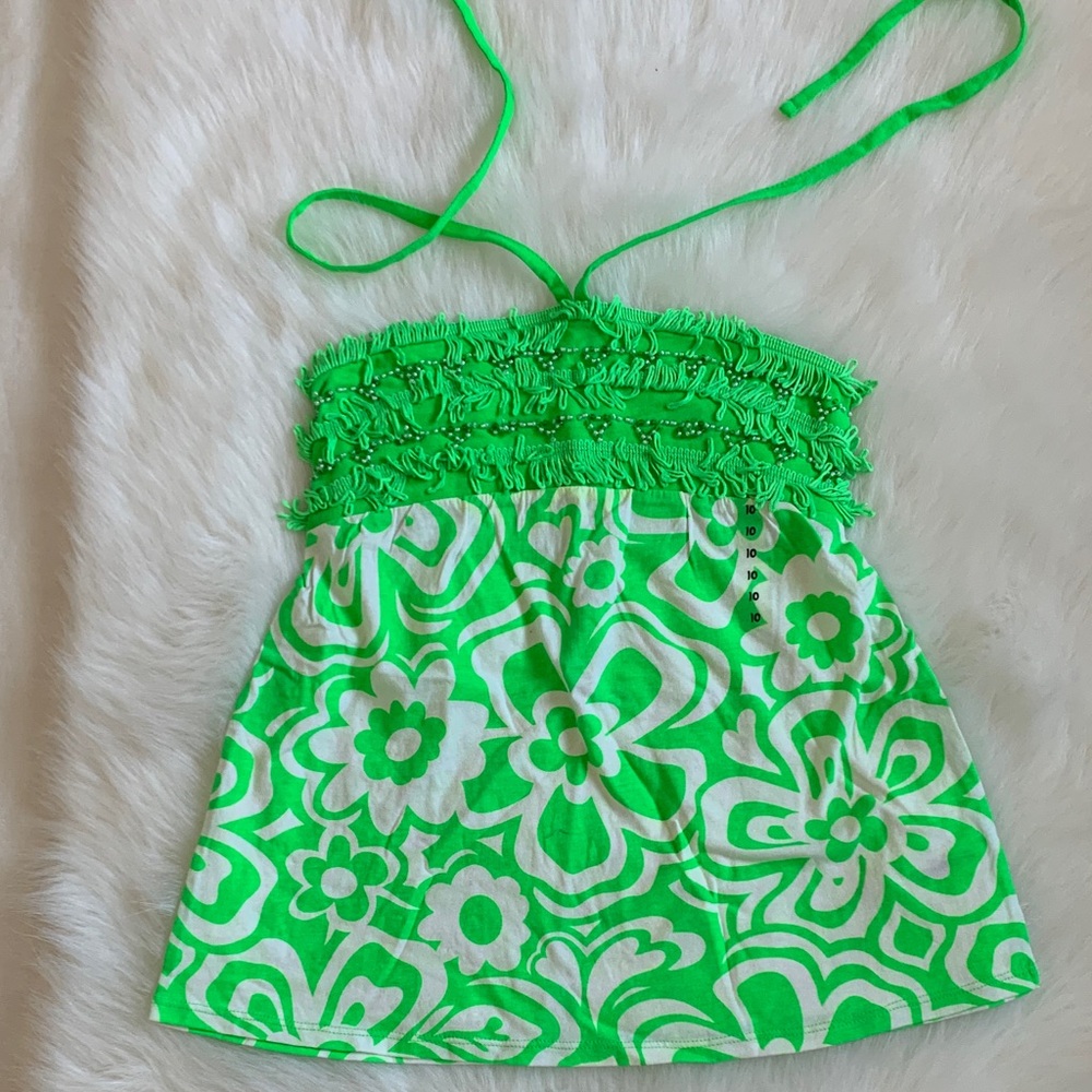 Justice Green Floral Camisole